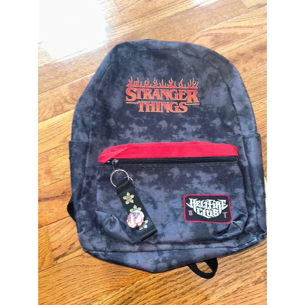 Bioworld Stranger Things Hellfire Club Backpack Grey Red Acid Wash